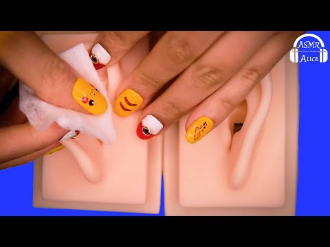 【ASMR】シリコン耳を拭く音30分 - Silicon Ear Wipe Sound 30min【Pikachu's Nail】