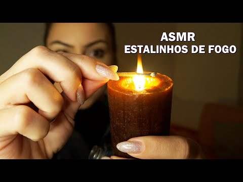 ASMR: SUSSURROS COM ESTALINHOS DE FOGO E VELA PARA DORMIR BEM ESSA NOITE ♥