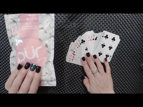 ASMR Gum Chewing Playing Solitaire Card Games | Relaxing Whisper