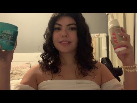 ASMR CASEIRO mostrando meu novo visual e tapping em produtos de cabelo