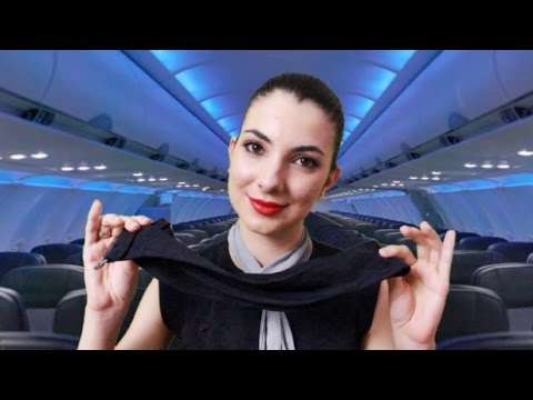 🎧[ASMR BINAURAL]👂  Roleplay Comissária de Voo ✈️☁️ (Vídeo para você relaxar)