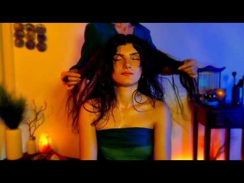 ASMR Pulizia dell'Aura ✨ MASSAGGIO a COLLO, SPALLE e TESTA su modella dal vivo (MUSICA 432 Hz)