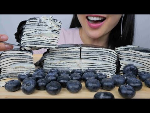 MOCHI CREPE CAKE (ASMR SOFT RELAXING EATING SOUNDS) NO TALKING | SAS-ASMR