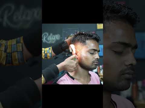 Fire Massage On Ear ASMR | Barber Girl Chaitali Doing Fire Massage #shorts