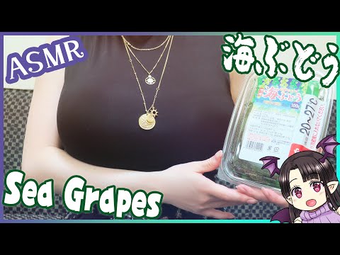 波の音と海ぶどうの咀嚼音🏝 ASMR/Binaural Eating Sea Grapes🏝