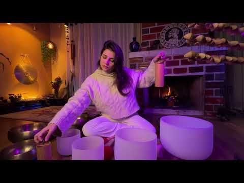 ASMR 3 HORAS ♡ RELAXE INTENSAMENTE: Sound Healing + Lareira Aconchegante para Dormir e Relaxar