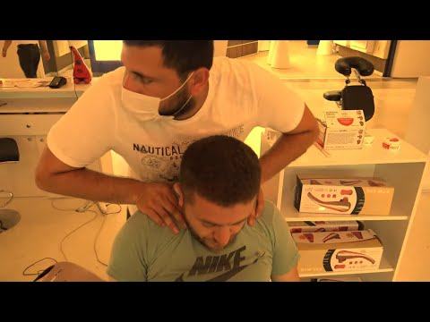 ASMR Physiotherapy Technicians massage + by Mevlüt hard chair head,back,foot,arm,neck,sleep massage