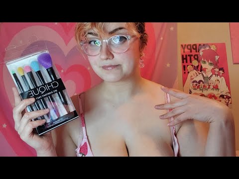 ASMR INAUDIBLE WHISPERING AND FACE BRUSHING