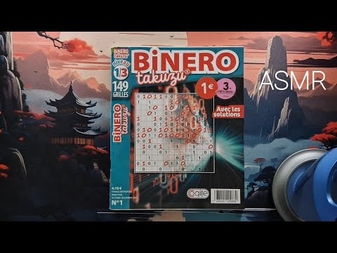 ASMR Solving Takuzu Puzzles for you to Sleep😴 (whispering + mouth sounds)