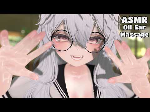 【ASMR Vrchat】Catgirl Gives Attention to Your Ears! ♥ Oil massage  ♥ Ear Blowing ♥ No talking