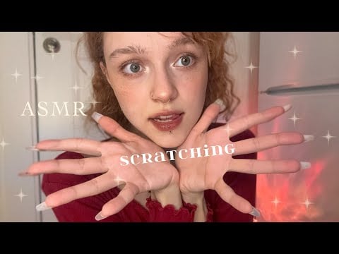 ASMR ~ scratching your face🌷💗 // tapping with long fake nails 