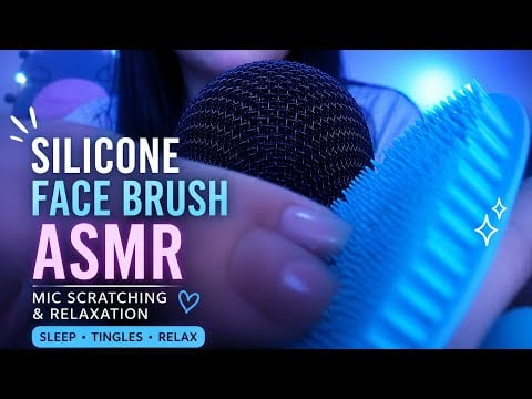 Silicone Face Brush Sounds ASMR ✨ Mic Scratching & Relaxation 