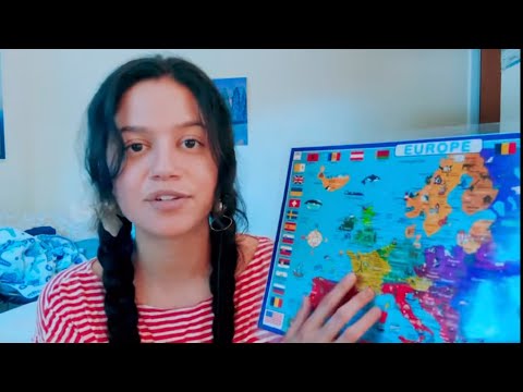 asmr • soft geography teacher | map of Europe | (part I. capitals)