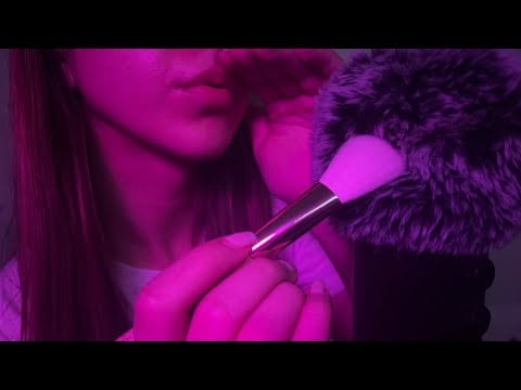 [ASMR - No Talking] Crinkly mouthsounds + mic brushing 😴 