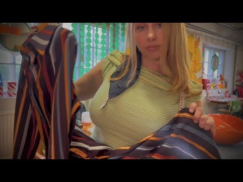 asmr roleplay | vintage 70s friend visit | measuring, magazine & hairstyle