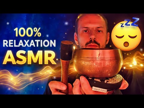 Tibetan Singing Bowl Vibrations + Whispers | 100% Relaxation ASMR