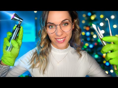 ASMR Deep Ear Cleaning,  Otoscope Exam - Personal Attention roleplay and Fireplace sounds