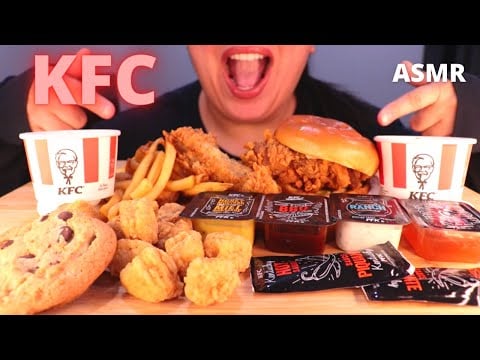 ASMR KFC MUKBANG 먹방 EATING SOUNDS (LITTLE TALKING)