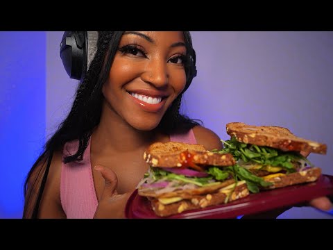 Burger VS Turkey Sandwich ASMR Eating Sounds