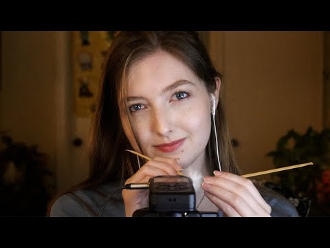 ASMR 💙 Fluffy Ear Picks on Tascam (No Talking)