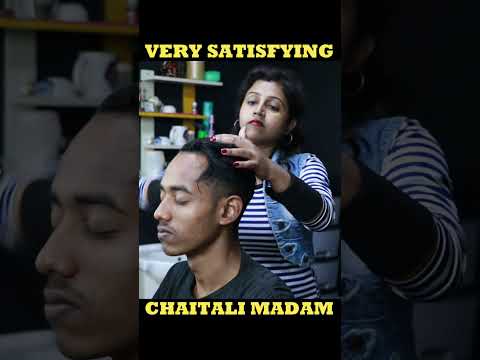 Tingly Head And Neck Massage By Barber Girl Chaitali | ASMR Therapy #shorts