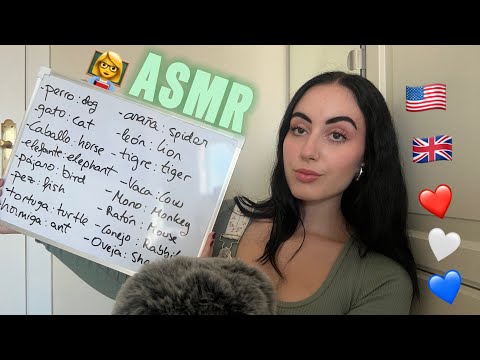 ASMR // APRENDIENDO INGLÉS PT2👩‍🏫🇬🇧🇺🇸❤️🤍💙 #asmr