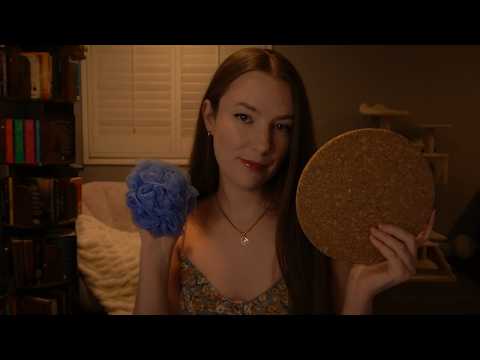 ASMR ♡ Trigger Compilation | Loofahs, Towel, Cork Tapping/Scratching, and Rainstick | No Talking