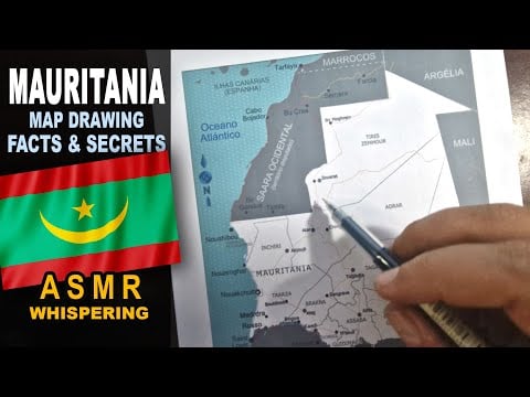 MAURITANIA !! map contour outline with regions | Facts and Secrets | ASMR whispered facts