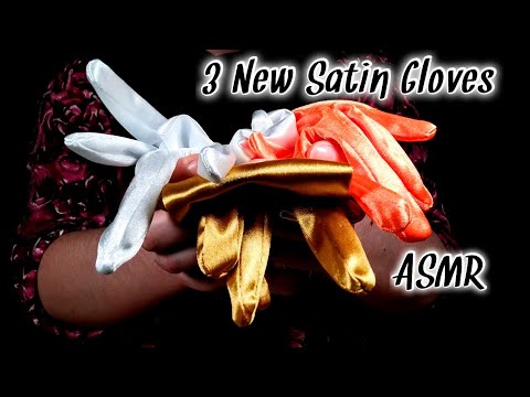 White, Gold + Orange Satin Gloves Haul 🎁 Hand Movements 🧤 Soft Speaking and Whispering ❤️