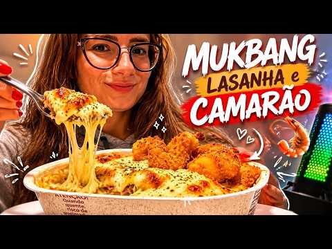 MUKBANG COMENDO LASANHA COM CAMARÃO #mukbang
