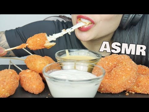 ASMR EXTREME CHEESE PULL *Cheesy Corndogs + Cheesy ONION RINGS (CRUNCHY EATING SOUNDS) | SAS-ASMR