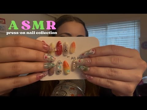 ASMR press on nail collection w/ ramble *tapping*