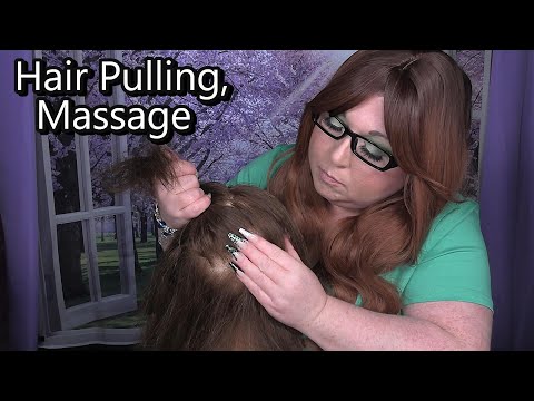 ASMR Hair Pulling, Scalp Massage, Scalp Scratching with Long Nails for Headache and Migraine Relief