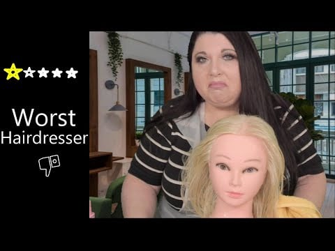 ASMR Worst Reviewed Hair Salon RP (Hair Dye, Gloves, Plastic Apron, Combing, Brushing, Wet Sounds)
