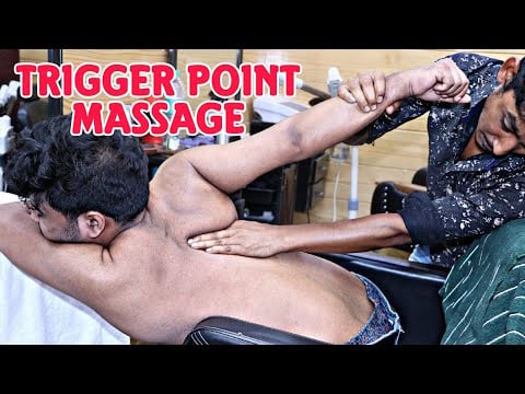 Trigger point massage with cracks by Indian barber | Indian head-body massage barber ASMR
