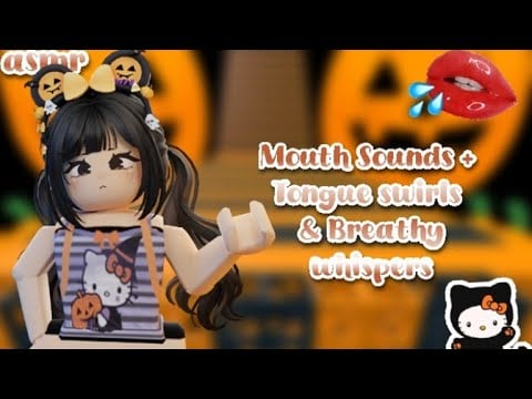 HALLOWEEN ROBLOX ASMR ★ Mouth Sounds + Tongue swirls & Breathy whispers 🎃🦇🖤