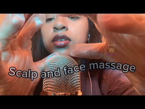 ASMR FACE&SCALP MASSAGE 💆🏽‍♀️ (with gloves 🧤 glove sounds)