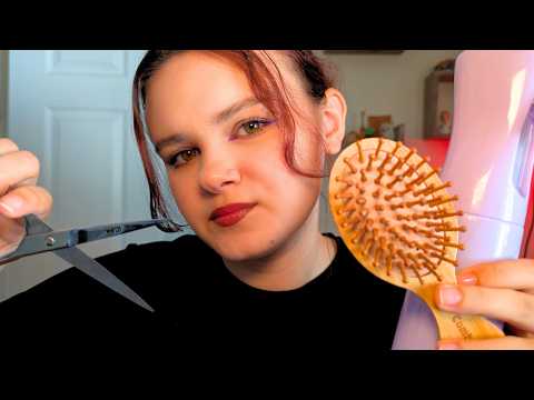 ASMR Relaxing Haircut, Brushing | No Talking, Tapping, For Sleep with Rain Sounds