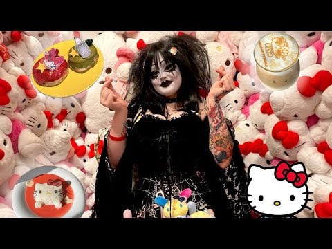 GOTH GOES TO HELLO KITTY ISLAND|| Japan Vlog