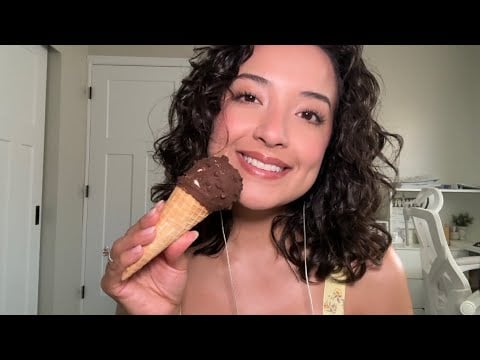 ASMR | Chocolate peanut butter drumstick 🍫🥜
