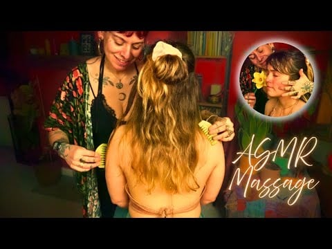 Relaxing hair play ASMR [Back & face tracing] REAL PERSON jade comb & skin brushing 🪷 SLOW WHISPER