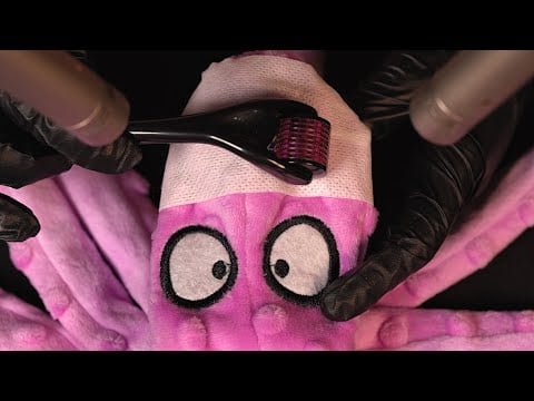 ASMR 🐙 아픈 문어 치료해주기 / 긴장이완 수면 잠오는 / 한방침, 롤링, 브러싱, 러빙(No Talking)