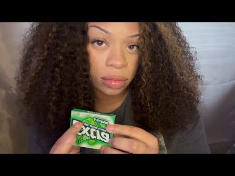 ASMR GUM Chewing No Talking  |  scratching and hand movements included 