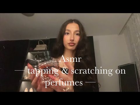 Asmr tapping & scratching on perfumes 🎀💤 — sleep & relax 