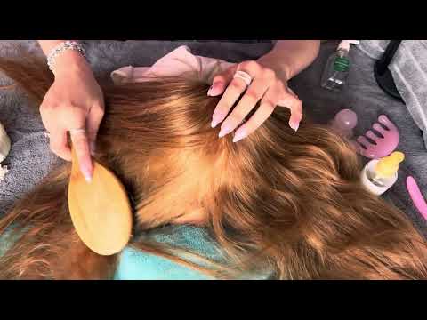 ASMR Relaxing Scalp & Hair Check for Sleep (Soft Spoken, personal attention)