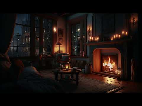Rain for Stress & Anxiety Relief | Unwind to the Soothing Sound of Rain and a Cozy Fireplace