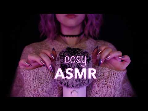 cosy ASMR | No Talking - Fluffy Mic Scratching, Nail Tapping, Mouth Sounds & Breathing, Shushing