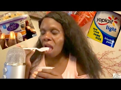 Eating Yogurt ASMR Mouth SoundS