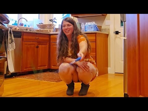 Unaware GIANT Female Cleaning the Kitchen ASMR