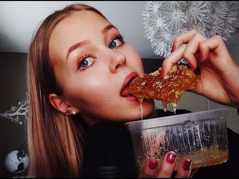 ASMR Eating Raw HONEYCOMB! sticky sounds + finger licking